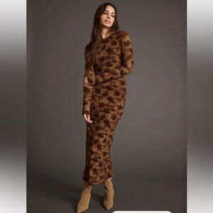 Casanova brown floral maxi dress long sleeve 12th tribe